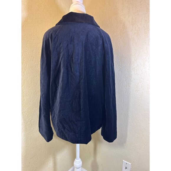 Talbots Womens Navy Blue Velvet Jacket Size 14 - Picture 6 of 9